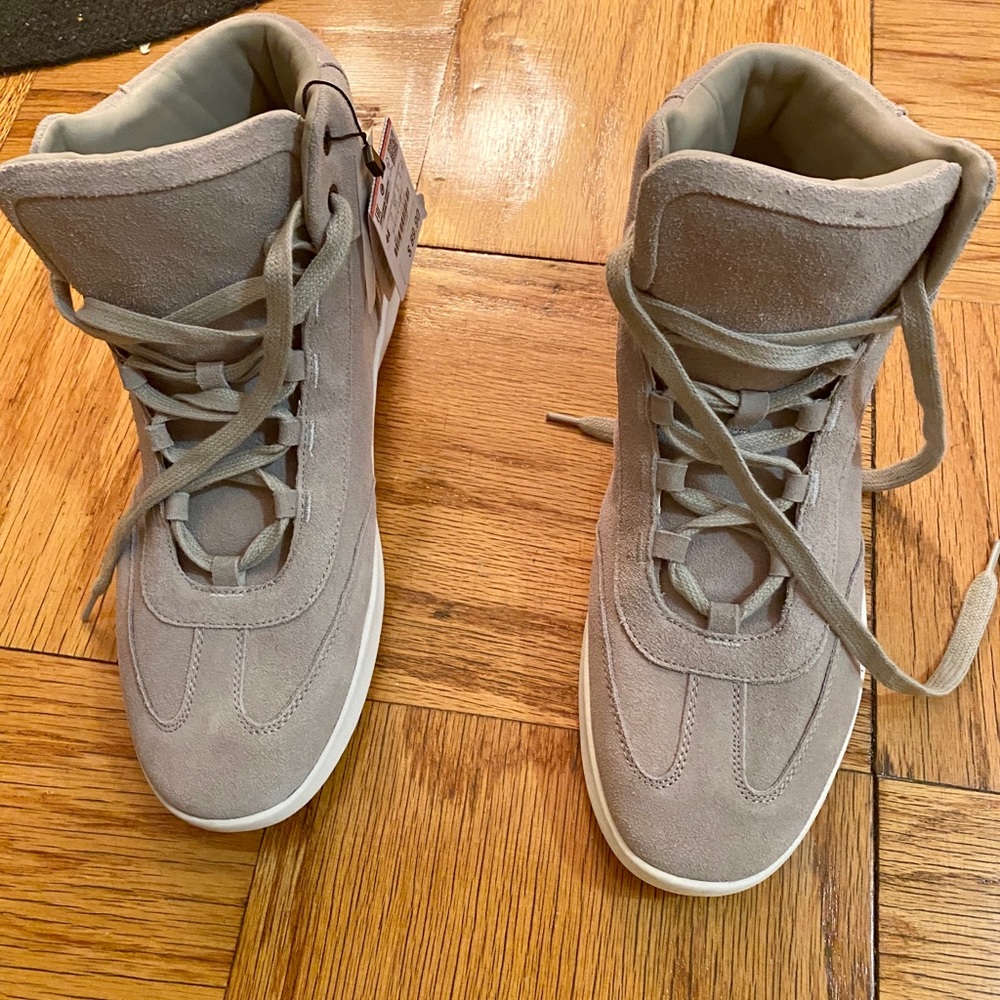 Zara leather high top sneakers (new)